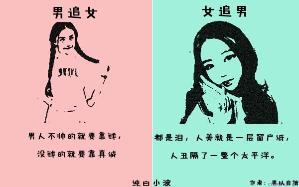 五张图告诉你，男追女和女追男的区别，女生主动点肯定能得到喜欢